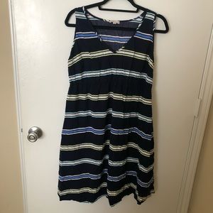Gap Maternity Navy Striped Sleeveless Dress